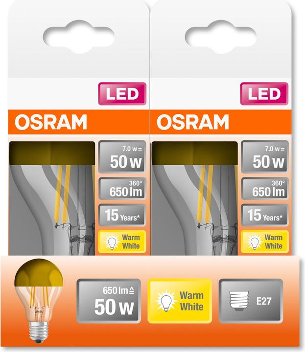 Produktbild Osram Led Retrofit Classic A Mirror (E27, 50 W, 650 lm, 1 x, F)