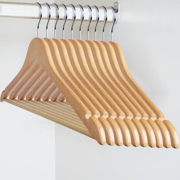 Actual product image Jago Clothes hanger wood 100 pieces nature (100 x)
