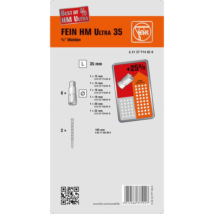 Produktbild Fein Kernbohrer-Set 63127714020 1 S (12 mm, 16 mm, 18 mm, 20 mm, 22 mm, 14 mm)