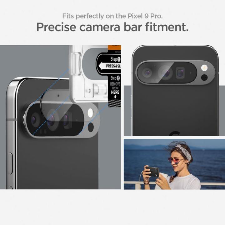 Actual product image Spigen EZ Fit Tempered Glass Camera Protector Google Pixel 9 Pro 2-Pack (2 Piece, Google Pixel 9 Pro)