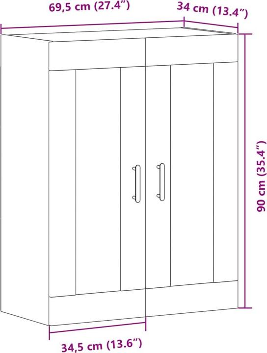 Produktbild VidaXL Wandschrank -Optik (69.5 x 34 x 90 cm)