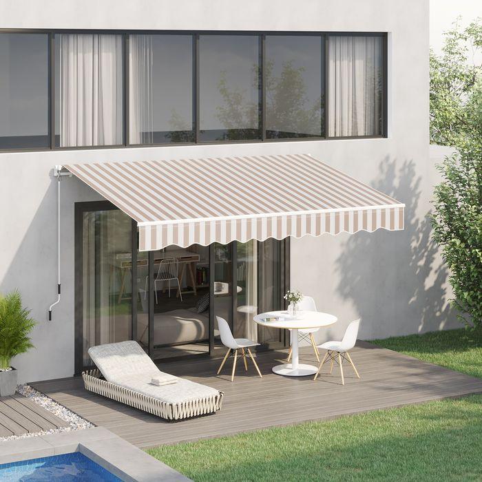 Produktbild Swisshandel24 Markise mit Handkurbel, Gelenkarmmarkise, Sonnenschutz, Wandmontage, Balkon, Alu Berge 3 x 2,5 m (2.45 m)
