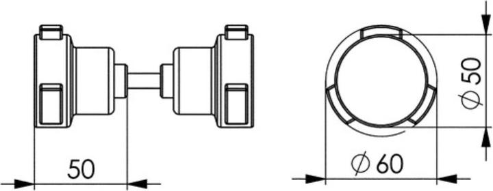 Actual product image Amf Pair of knob levers 490GN Material stainless steel rotatable Square spindle 8 mm (Door knob)