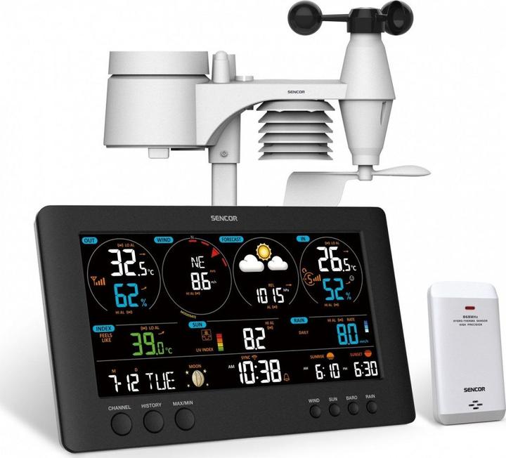 Sencor Stazione METEO WiFi professionale SWS 12500 con display LCD da 21,4 cm a colori