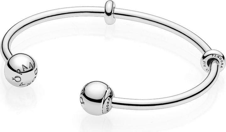Pandora Logo Bangle con chiusura a sfera