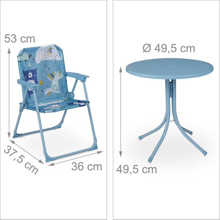 Image du produit Relaxdays Ensemble de meubles pour enfants, chaises pliantes et table