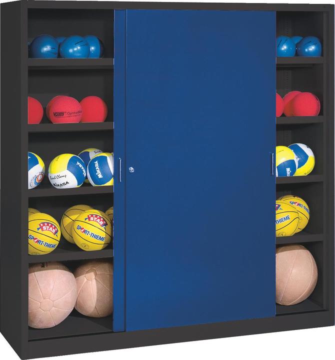 Actual product image C+P Ball cabinet (HxWxD: 195x190x60 cm, with solid sheet metal sliding doors, type 4)