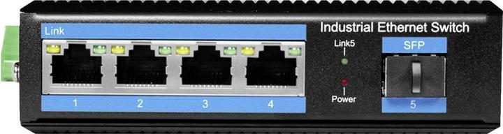 Immagine prodotto LogiLink Switch Gigabit Ethernet industriale, 4 porte 1000 Mbit/s + 1 porta SFP (5 Porti)