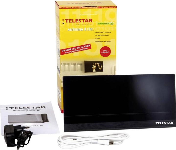 Image du produit Telestar Antenna 9 LTE (Antenne plate, Antenne d'intérieur, 45 dB, DVB-T / -T2, DAB/DAB+, UKW / MW / LW)