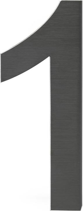 Produktbild Wiltec Hausnummer 1 Edelstahl Hausnummer modern 3D-Design rostfrei