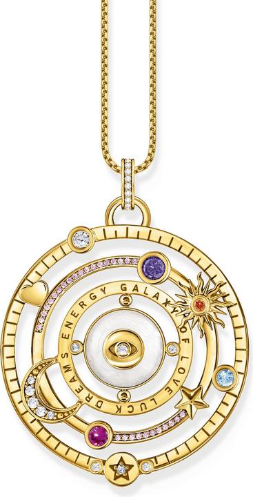 Produktbild Thomas Sabo Kettenanhänger Halbkugel mit Auge bunte Steine vergoldet (Emaille, 925er Silber, Emaille/Silber)
