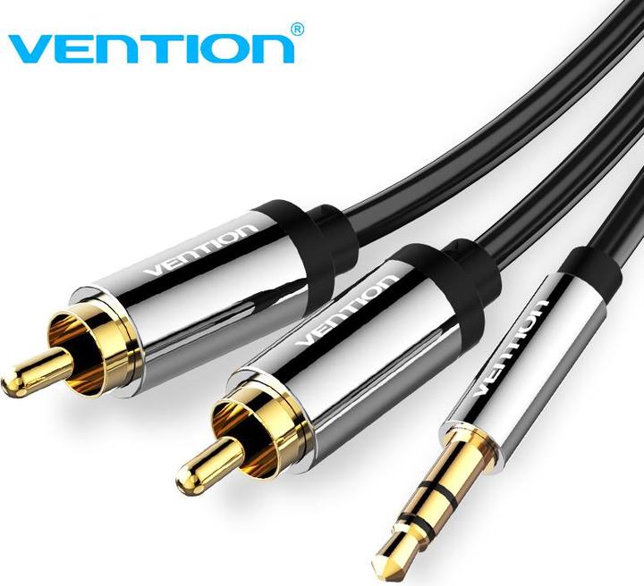 Actual product image Vention 2xRCA cable (Cinch) jack to 3.5mm BCFBJ 5m (black) (5 m, Cinch)