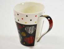 Produktbild Kögler New Bone China Tassen mit Herzmotiv, Schwarz, 9,5 (36 x)