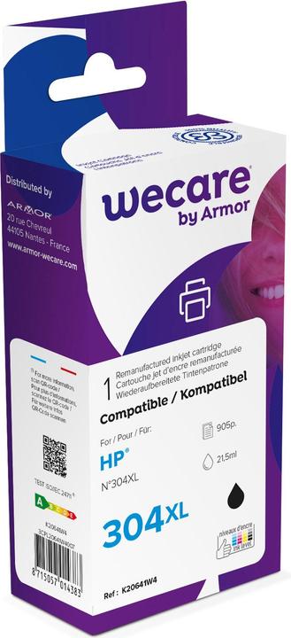 Produktbild Wecare Tinte 304XL rebuilt schwarz N9K08AE zu HP DeskJet 3720/30 21.5ml (BK)