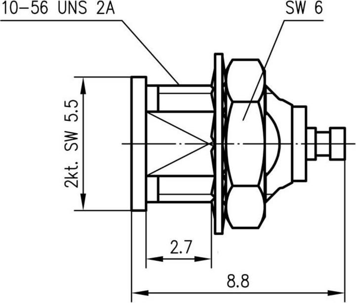 Produktbild Telegärtner MCX-Steckverbinder Buchse, Einbau vertikal 50 Ohm J01271A0101 1 St.