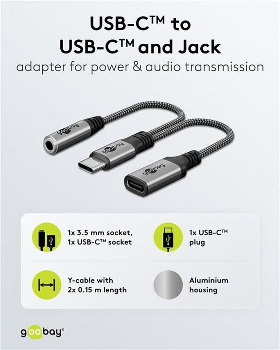 Produktbild Goobay USB-C auf USB-C und Klinke 3,5 mm AUX (USB Typ C, USB Typ C)