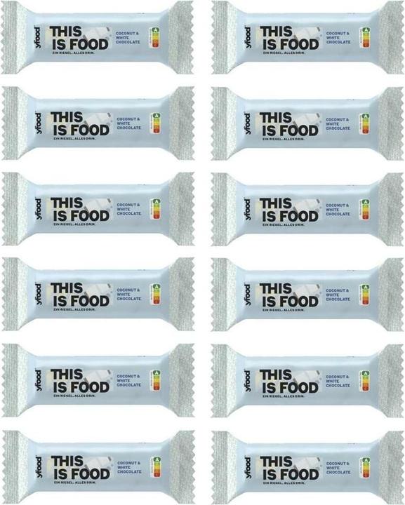 Produktbild YFood Coconut & White Chocolate (Weisse Schokolade, Kokos, 12 Stk., 720 g)