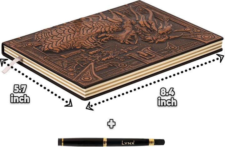 Immagine prodotto LYNX Zubehör RPG DND 3D Notizbuch Kunstleder Drache Bronze