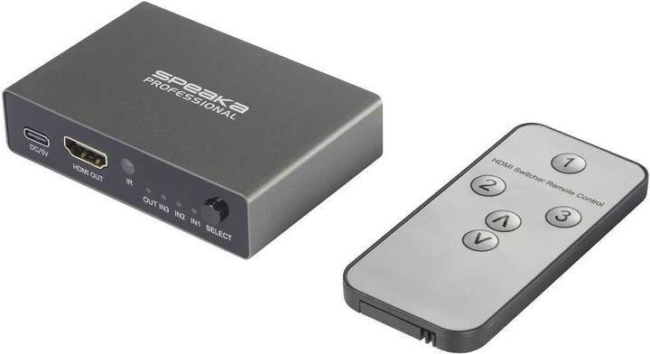 Immagine prodotto SpeaKa Professional SP-HDS-210 Switch HDMI a 3 porte con capacità Ultra HD 7680 x 4320 Pix
