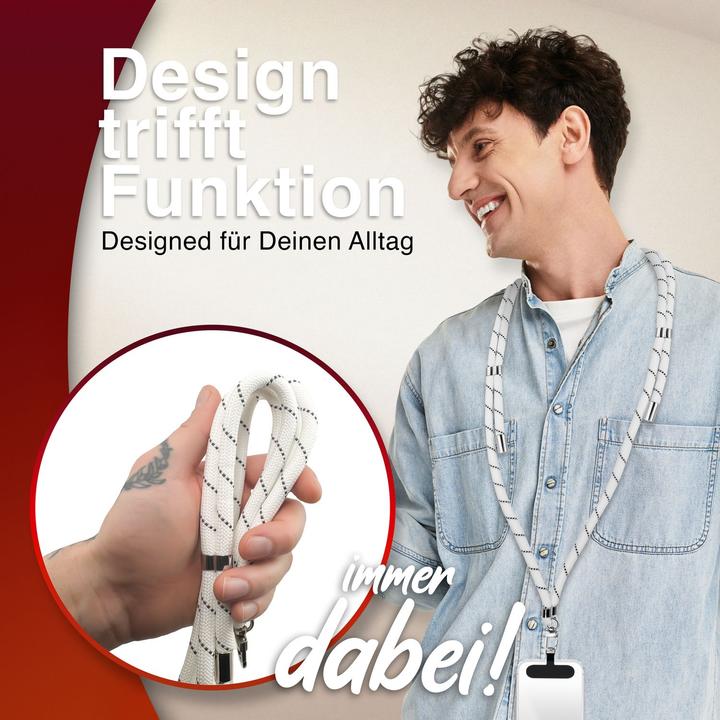 Actual product image Nalia HoldMe Lanyard Handykette – Universal Trageband für Smartphones - Verstellbar, Soft & Elastisch