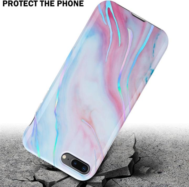 Produktbild Cadorabo IMD TPU Bunter Marmor Cover (Apple iPhone 8 Plus, Apple iPhone 7 Plus, Apple iPhone 7s Plus)