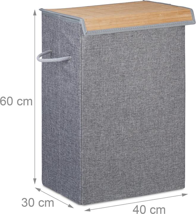 Image du produit Relaxdays Corbeille à linge fermeture scratch (60 l)
