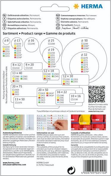 Actual product image Herma Ring labels