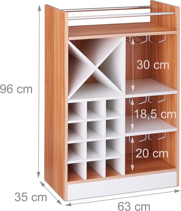 Image du produit Relaxdays Étagère à vin, 8 bouteilles (63 x 35 x 96 cm)