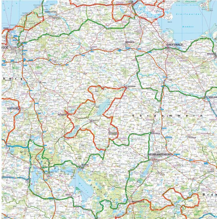 Produktbild Mecklenburg-Vorpommern, Motorradkarte 1
