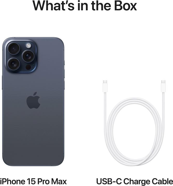 Produktbild Apple iPhone 15 Pro Max (256 GB, Blue Titanium, 6.70", SIM + eSIM, 48 Mpx, 5G)