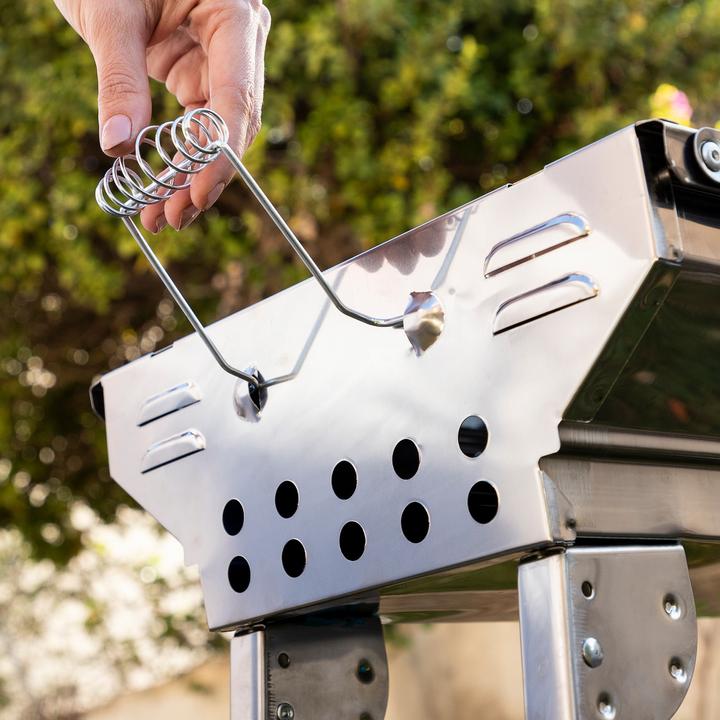 Actual product image InnovaGoods Portable charcoal barbecue - collapsible - stainless steel