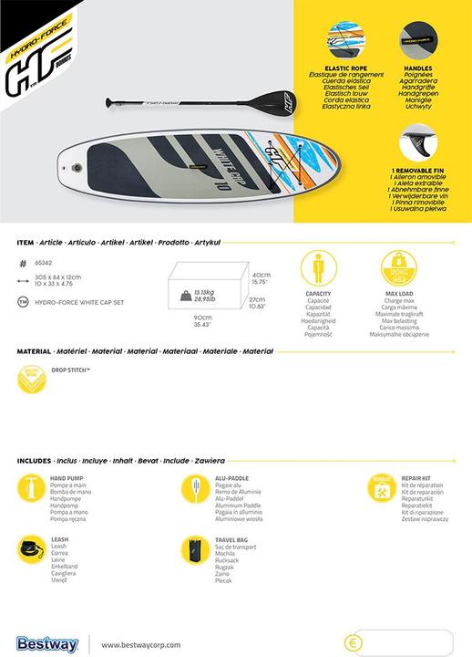Image du produit Bestway HF SUP Set White Cap