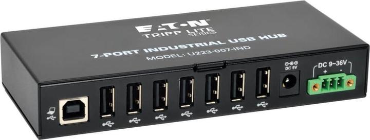 Immagine prodotto Eaton Hub USB 2.0 a 7 porte di livello industriale Immunità ESD 15kV Alloggiamento in metallo Montabile (USB-B, 7 Porti)
