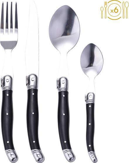 Laguiole 24 Stück CUTLERY 4 LAYERS WOODEN BOX (24 Stück, Besteck Set)