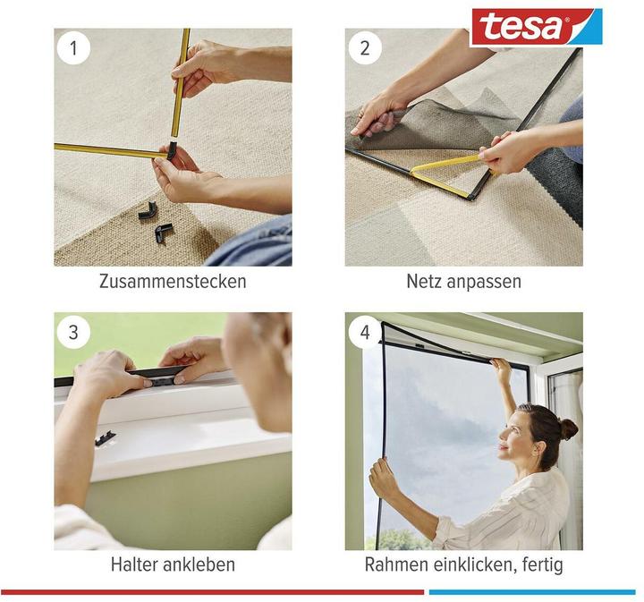Actual product image tesa Clip-on insect screen clip-on frame for windows (120 x 140 cm)