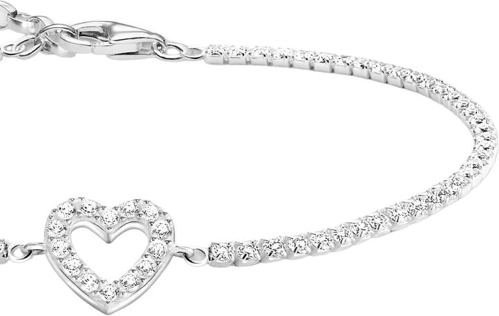 Actual product image Thomas Sabo Tennis bracelet heart with white stones silver (19 cm, Recycled 925 silver)