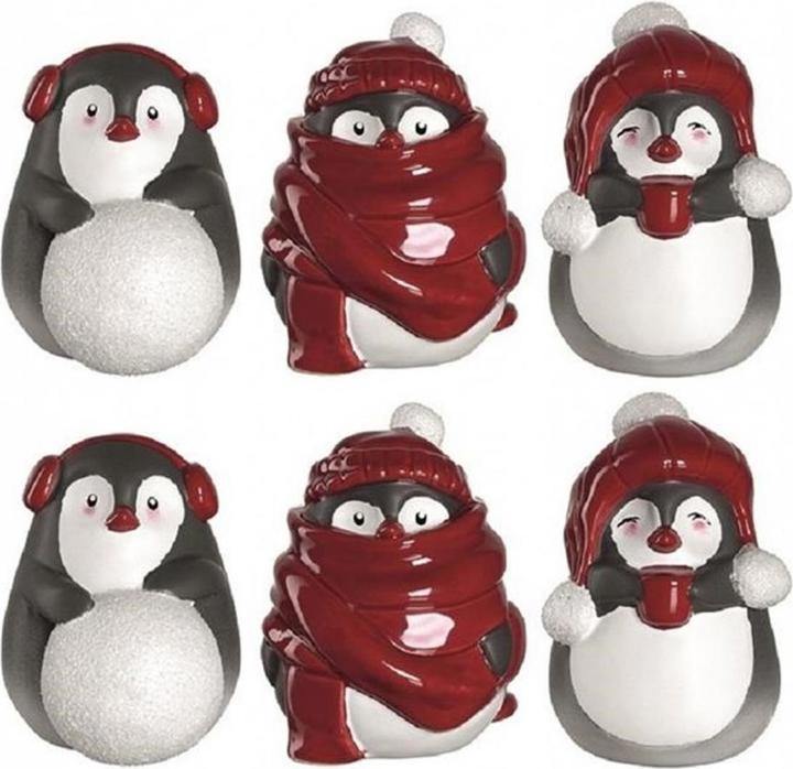 Leonardo Weihnachtsfigur Pinguin Caldo Aufsteller, 14.5 cm, 6 Stück