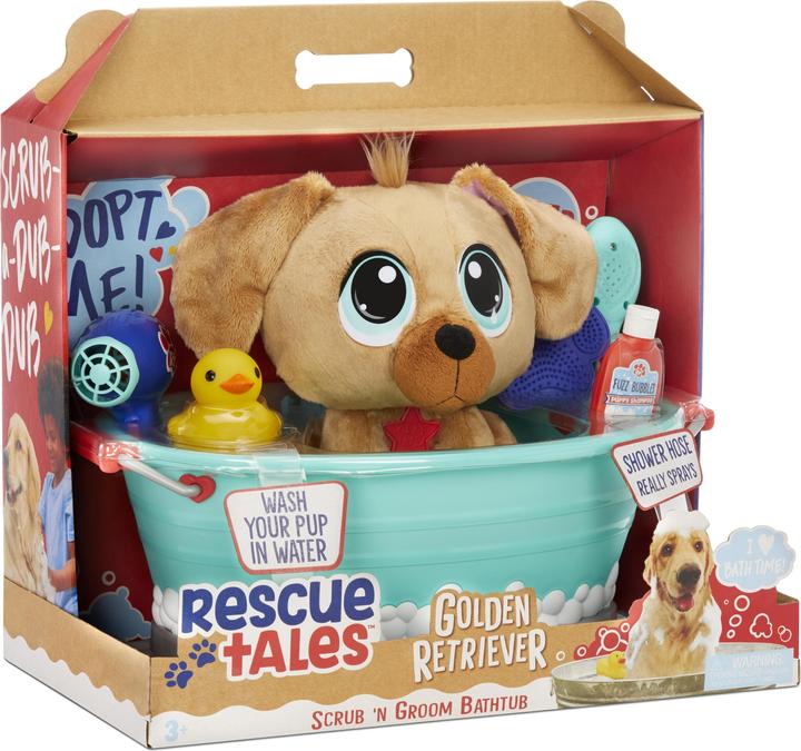 Actual product image Amo Toys Rescue Tales Scrub'n Groom Bathtub - Golden Retriever (40 cm)