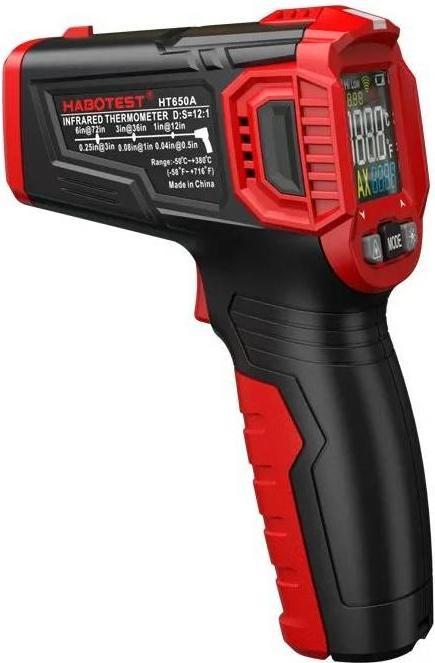 Actual product image Habotest HT650A laser pyrometer with LCD display