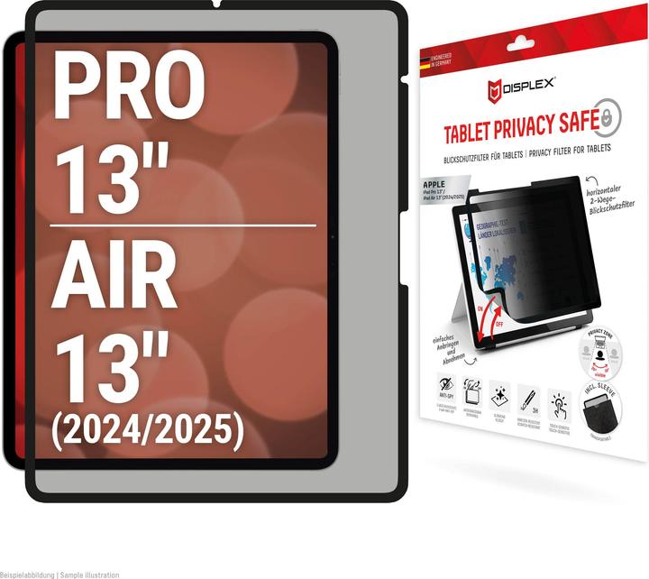 Actual product image Displex Tablet Privacy Safe, Tablet Blickschutzfolie (1 Piece, iPad Air 13 2024 (M2), iPad Pro 13 2024 (M4), iPad Air 13 2025)