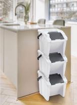 Actual product image Tontarelli vertical bin with handle moda 28l white/black (28 l)