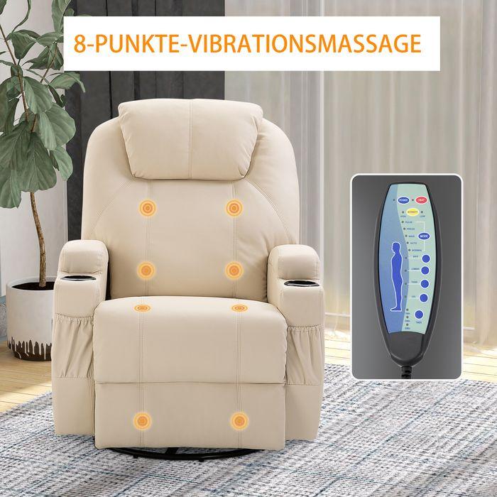 Produktbild Swisshandel24 Relaxsessel mit Liegefunktion Massagesessel elektrisch 5 Massage-Modi Kunstleder Holz Metall Schaums
