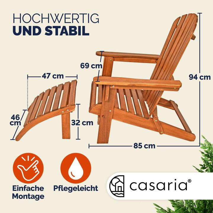 Immagine prodotto Casaria Sedia Prendisole con Poggiapiedi (85 cm)