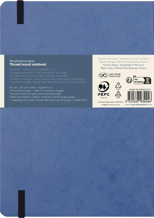 Actual product image Clairefontaine Age Bag Notebook (A5, Checked, Hardcover)