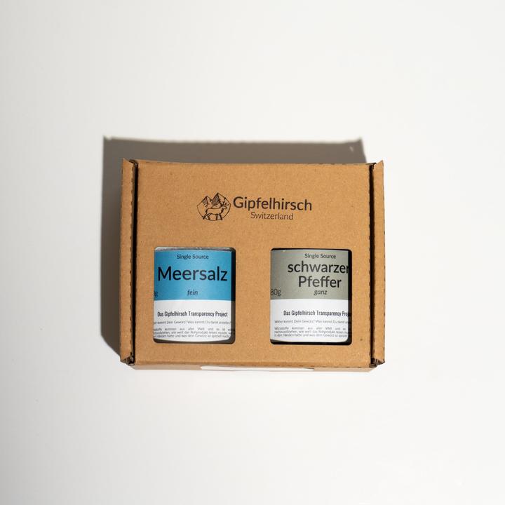 Gipfelhirsch Coffret cadeau : Sel et poivre Basic (250 g)