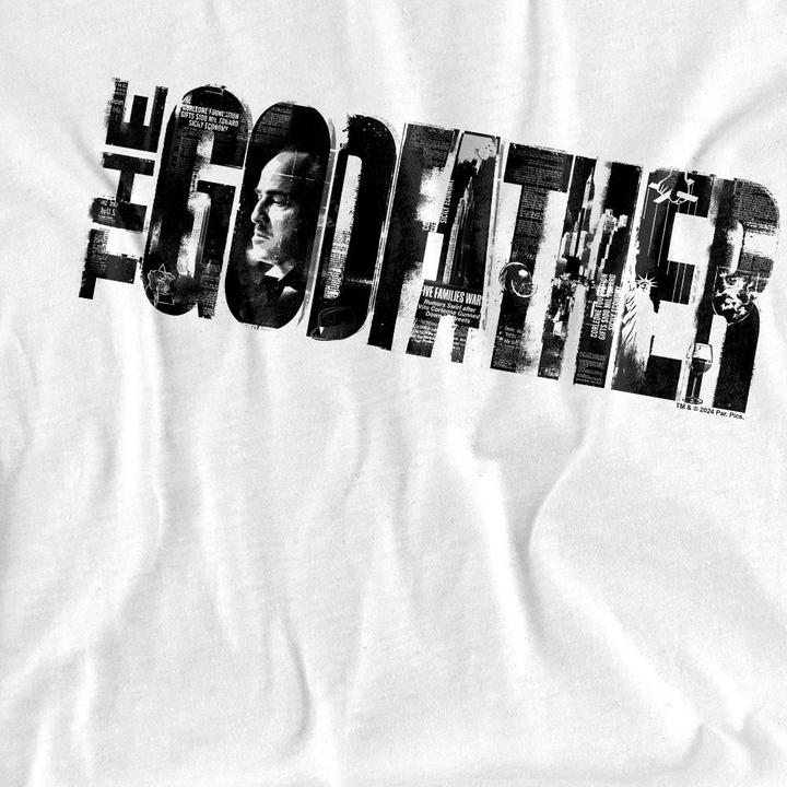 Actual product image The Godfather Unisex Adult Newspaper Logo T-Shirt (S)