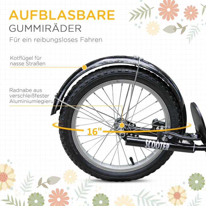 Produktbild Homcom Kinderscooter Metall, Kunststoff Orange+Schwarz