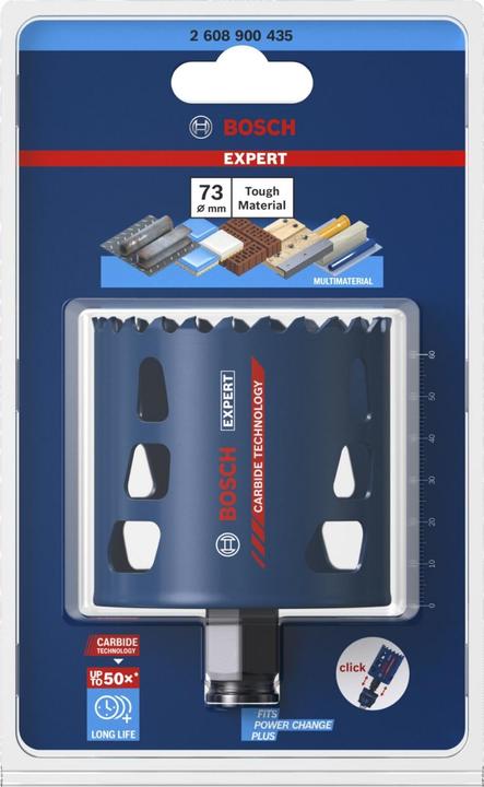 Actual product image Bosch Professional Zubehör Expert Tough Material hole saw, 73 x 60 mm (73 millimetres)