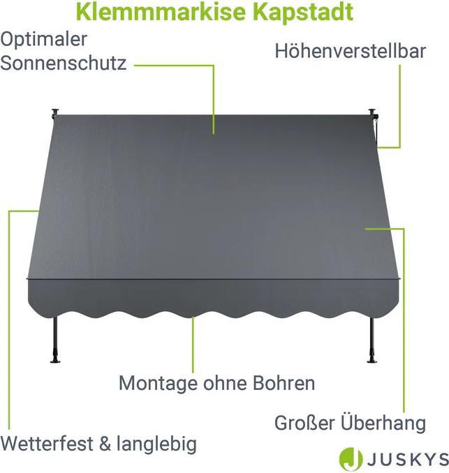 Immagine prodotto Juskys Klemmmarkise Kapstadt (2.50 m)