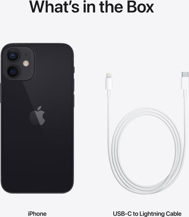 Produktbild Apple iPhone 12 mini (128 GB, Black, 5.40", SIM + eSIM, 12 Mpx, 5G)